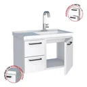 Ver imagem 6 de Gabinete para Banheiro 1 Porta e 2 Gavetas em Aço Branco Romã