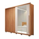 Ver imagem 2 de Guarda-roupa Casal Romanus 2 Portas 4 Gavetas com Espelho Ripado Freijó/off White - Caemmun
