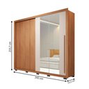 Ver imagem 4 de Guarda-roupa Casal Romanus 2 Portas 4 Gavetas com Espelho Ripado Freijó/off White - Caemmun
