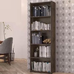 Estante Livreiro Multiuso de Escritório 4 Prateleiras Suiça - Castanho - 3