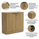 Ver imagem 4 de Armário para Escritório 2 Portas com Chave Versátil 91x81cm Itapuã Marrom