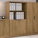 Ver imagem 1 de Armário para Escritório Alto 2 Portas Semi Aberto Versátil 