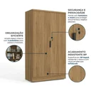Ver imagem 5 de Armário para Escritório Alto com 2 Portas e 4 Prateleiras com Chave 161x91cm Versátil Itapuã