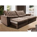 Ver imagem 1 de Sofá Retrátil e Reclinável 2,75m Molas Ensacadas Cama inBox Big Space com Bordado 3D Velusoft