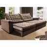 Sofá Retrátil e Reclinável 2,75m Molas Ensacadas Cama inBox Big Space com Bordado 3D Velusoft - 1