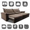 Sofá Retrátil e Reclinável 2,75m Molas Ensacadas Cama inBox Big Space com Bordado 3D Velusoft - 3