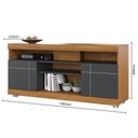 Ver imagem 4 de Rack com Painel para Tv até 55 Polegadas Bello 2 Portas Noce Milano/preto Fosco - Pnr Móveis