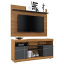 Ver imagem 2 de Rack com Painel para Tv até 55 Polegadas Bello 2 Portas Noce Milano/preto Fosco - Pnr Móveis