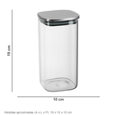 Ver imagem 2 de Pote Hermético de Borossilicato 1,5L Transparente 19x10x10cm Mantimentos Cozinha