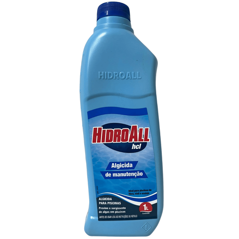 Algicida de Manutenção Hcl 01 Litro Hidroall Previne Alga