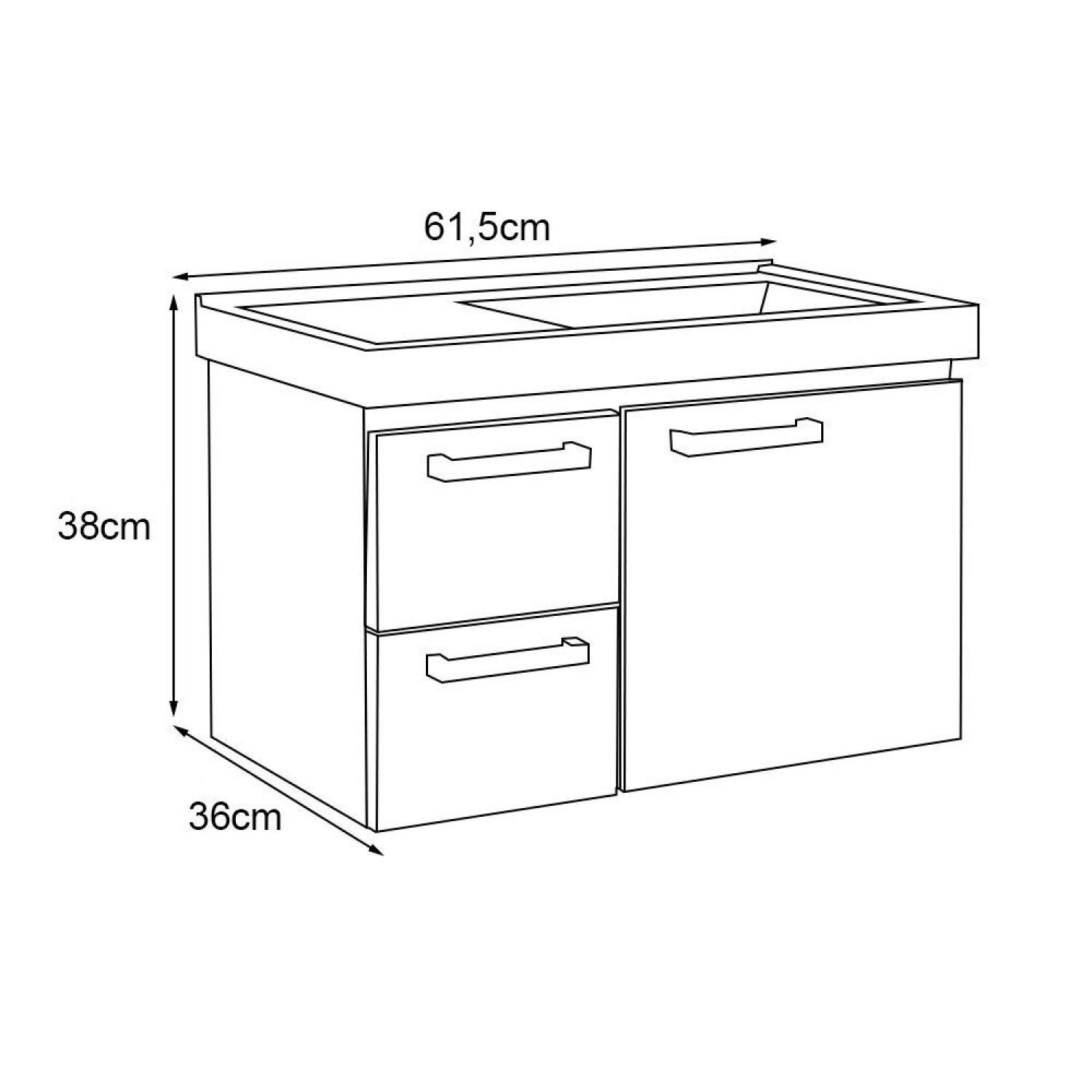 Gabinete para Banheiro em Aço Romã Cozimax em Aço Preto 38 cm x 61.5 cm x 36 cm