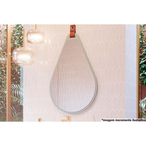 Espelho de Sala Gota 50x76cm Pistache/freijo - Mgm