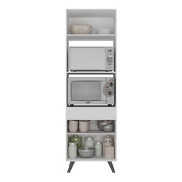 Paneleiro 2 Portas para Forno e Microondas Veneza Multimóveis MP3679.964 Branco/Preto - 4