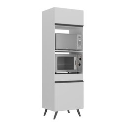Paneleiro 2 Portas para Forno e Microondas Veneza Multimóveis MP3679.964 Branco/Preto - 2