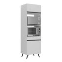Ver imagem 1 de Paneleiro 2 Portas para Forno e Microondas Veneza Multimóveis Mp3679.964 Branco/preto