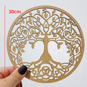 Ver imagem 2 de Mandala Arvore Vida - Mdf - Branco - Quadro Adesivo - 30cm