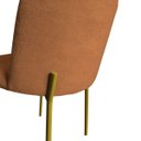 Ver imagem 5 de Kit 2 Cadeira Elana Base Fixa Ferro Dourada Sala de Estar Bouclê: Terracota