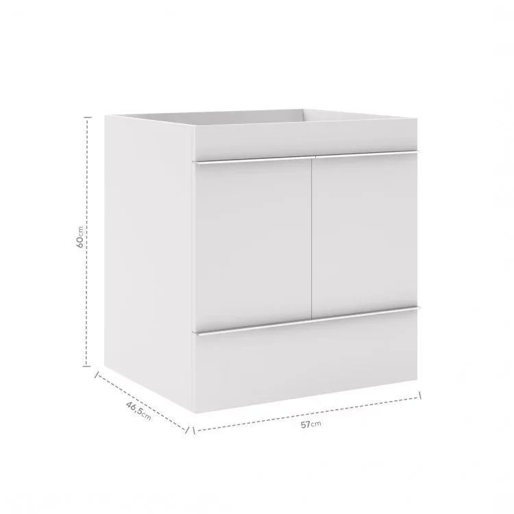 Conjunto para Banheiro com Espelheira Gabinete Lavatório em Porcelanato com Cuba Esculpida 60cm  - 3