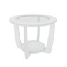 Mesa de Centro Lola Tampo de Vidro Temperado Branco Spazio Móveis - 4