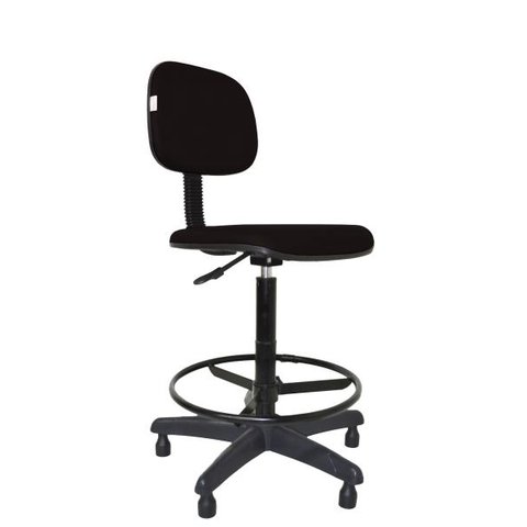 Cadeira Caixa Secretaria Bolt - Couro Sintetico Corano - Preto