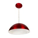 Ver imagem 1 de Kit Utron 3 Luminárias Pendente Alumínio Meia Lua 30cm Cores - Vermelho - Bivolt