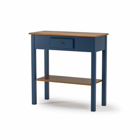 Aparador com 1 Gaveta Clássico Pequeno MDF Montado Ecomem Prateleira Azul Petróleo - Imbuia
