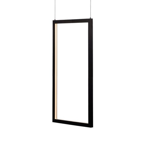 Lustre Pendente Newline Fit Led 757 Bivolt Preto 3000K Luz Amarela