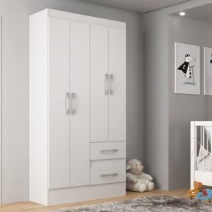 Guarda-Roupa Infantil Isabel 4 Portas 2 Gavetas Cor Branco