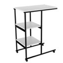 Ver imagem 2 de Mesa Auxiliar Apoio Lateral Aço com Rodinhas Sofá Notebook Branca