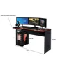 Mesa Gamer 136cm Adesivada 1 Prateleira 1 Nicho Combat Espresso Móveis - 4