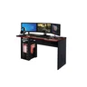 Mesa Gamer 136cm Adesivada 1 Prateleira 1 Nicho Combat Espresso Móveis - 3