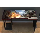 Ver imagem 1 de Mesa Gamer Adesivada Combat 1 Prateleira 1 Nicho 136cm Espresso Móveis Preto