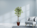 Ver imagem 2 de Planta Artificial Ficus Verde Creme 1,50 kit + Vaso E. Marrom 30 cm