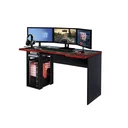 Ver imagem 3 de Mesa Gamer Adesivada Fantasy 1 Prateleira 1 Nicho 136cm Espresso Móveis Preto E Vermelho