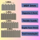 Ver imagem 6 de Cabeceira Casal Design Nuvem 45cm 7 Placas em Suede Macio:rosa Bebe