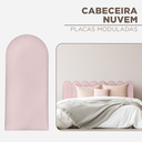 Ver imagem 2 de Cabeceira Casal Design Nuvem 45cm 7 Placas em Suede Macio:rosa Bebe