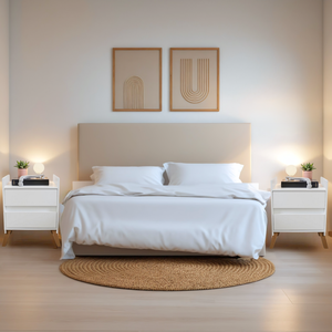 Kit Duas Mesas Organizadora Mesinha Cabeceira Mesa de Cabeceira Cama Quarto Pés Madeira Mdf Multifun