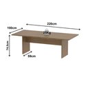 Ver imagem 3 de Mesa de Reunião para Escritório 8 Lugares 220cm Amêndoa Tecno Mobili