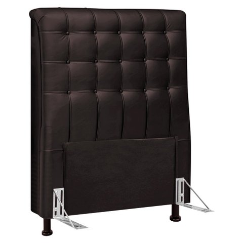 Cabeceira Cama Box Solteiro Ciara 90cm Botonê com Frame Suede Marrom - Abmaza