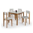 Ver imagem 5 de Mesa Cadeiras 90cm Mdf Pinus Estofado Ideal para Apartamento:branco