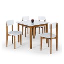 Ver imagem 2 de Mesa Cadeiras 90cm Mdf Pinus Estofado Ideal para Apartamento:branco