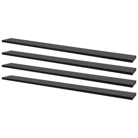 Kit 4 Prateleiras 100 X 10cm Preta Suporte Invisível