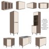Kit Cozinha Planejada Completa Grande Modulada Conjunto 10 Peças 18 Portas Organizadora Marrom - 2