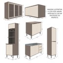 Ver imagem 3 de Kit Cozinha Planejada Completa Grande Modulada Conjunto 10 Peças 18 Portas Organizadora Marrom