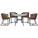Ver imagem 1 de Mesa com 4 Cadeiras e Noronha Estofado 13 Trama Original Marrom