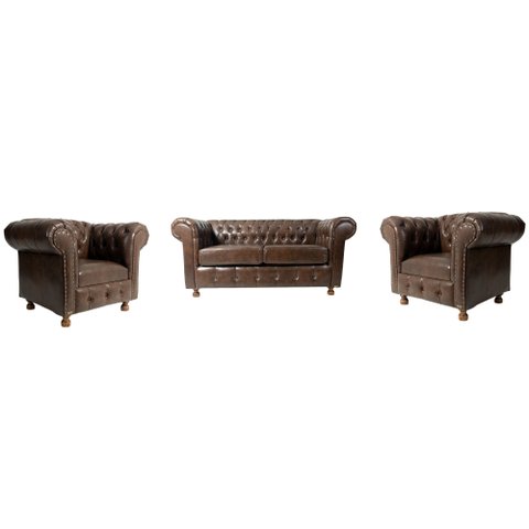 Conjunto Chesterfield Namoradeira + 2 Poltronas Luiz Xv Corano Café/ Recepção, Cafeteria, Sala de Es