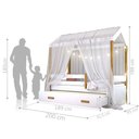 Ver imagem 3 de Cama Montessori Com Auxiliar Cordão Led E Dossel Branco