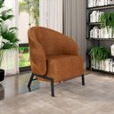 Ver imagem 6 de Kit 2 Poltronas Decorativa Sala de Estar Kenya Pés em Ferro Pu Preto/caramelo G33 - Gran Belo