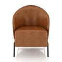 Ver imagem 4 de Kit 2 Poltronas Decorativa Sala de Estar Kenya Pés em Ferro Pu Preto/caramelo G33 - Gran Belo