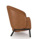 Ver imagem 2 de Kit 2 Poltronas Decorativa Sala de Estar Kenya Pés em Ferro Pu Preto/caramelo G33 - Gran Belo